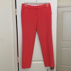 Ann Taylor Loft - straight leg pants - pink salmon coral color - size 4